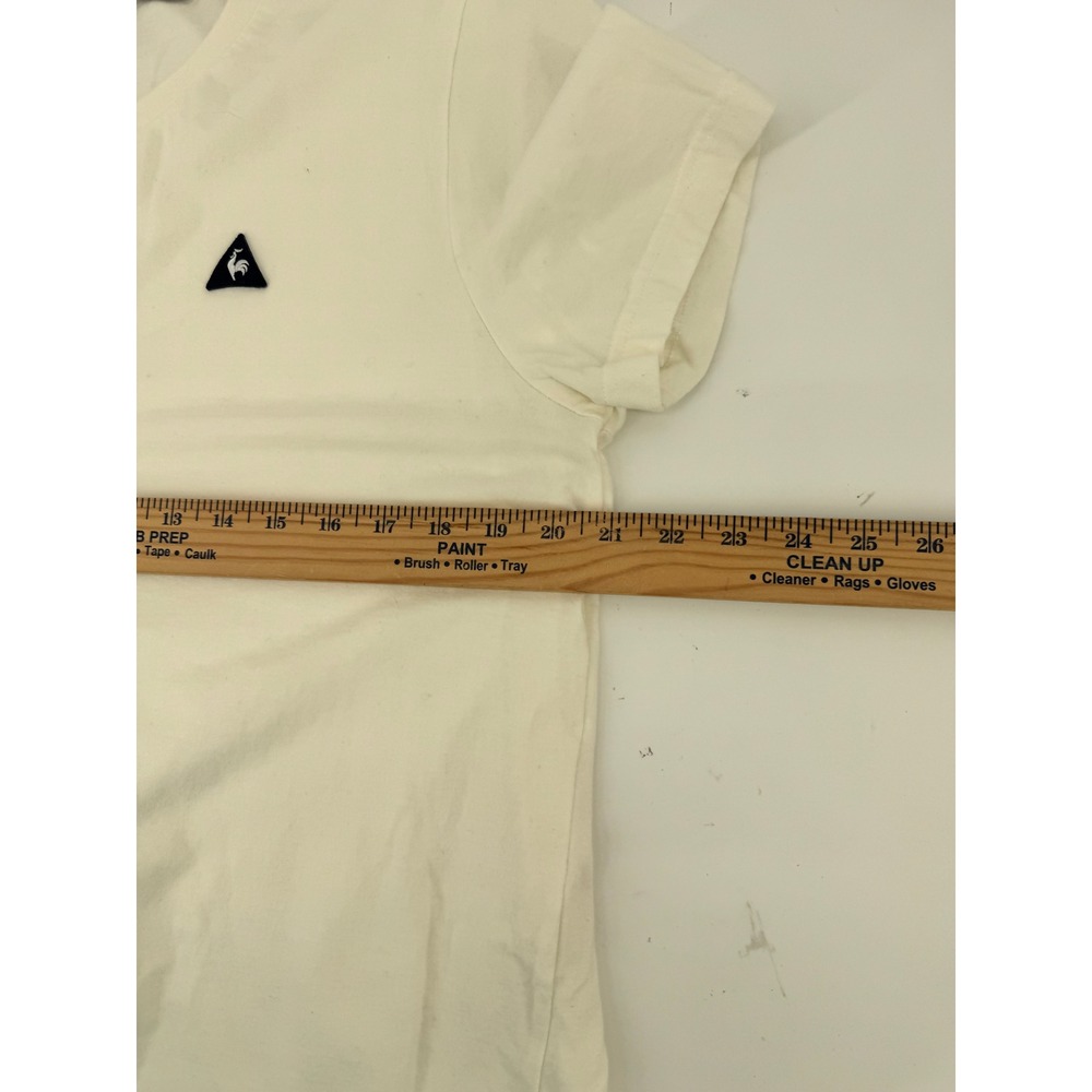 Le Coq Sportif T-Shirt Mens XL White Cotton Short Sleeve Embroidered Logo Tee - Picture 7 of 10